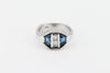 Precious Hammer Jewelry Studio LLC Ring Valance Double Trap London Topaz and Diamond Ring